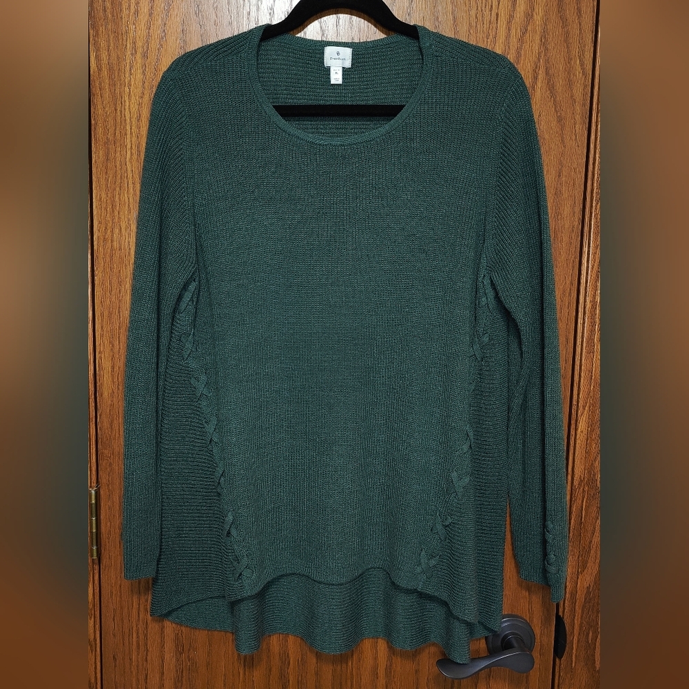 Women's Dress Barn Green Lightweight Sweater, Size XL Petite
